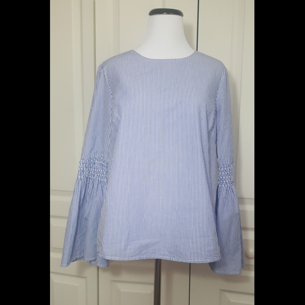 Beach lunch lounge vertically striped pullover top
